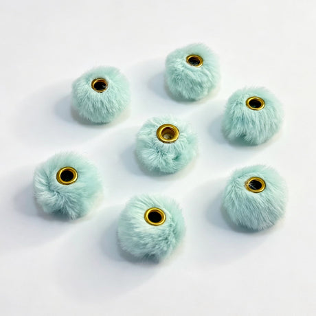 mint blue fuzzy spacer beads diy handmade stationery beadable pen craft supplies wholesale glitter
