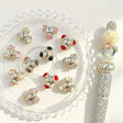 Mix‑color silver‑plated rhinestone bead caps spacer beads, shiny metal bead caps with sparkling rhinestones for beadable pens and DIY keychain craft projects
