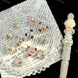 Mix‑color silver‑plated rhinestone bead caps spacer beads, shiny metal bead caps with sparkling rhinestones for beadable pens and DIY keychain craft projects