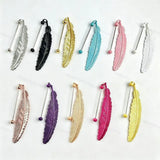 Random mixed color feather metal beaded bookmark blank with 2.4 inch rod for DIY bookmark craft supplies