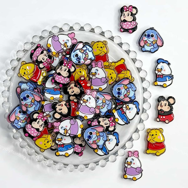 mixed kawaii cartoon characters acrylic focal beads for DIY beadable pens and jewelry crafts