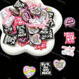 Mixed‑shape printed acrylic focal beads wholesale, heart and square graphic printed large hole beads for beadable pen DIY craft supplies