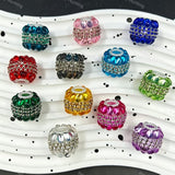 Multi‑color band rhinestone beads 20mm, sparkly encrusted craft beads for beadable pen DIY supplies