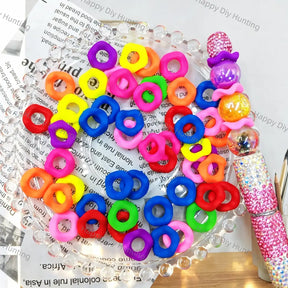 multi color square ring acrylic spacer beads for diy beadable pen handmade craft wholesale