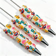 multicolor mini cartoon figurine bling beadable pens cartoon theme for diy stationery and handmade gifts