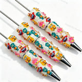 multicolor mini cartoon figurine bling beadable pens cartoon theme for diy stationery and handmade gifts