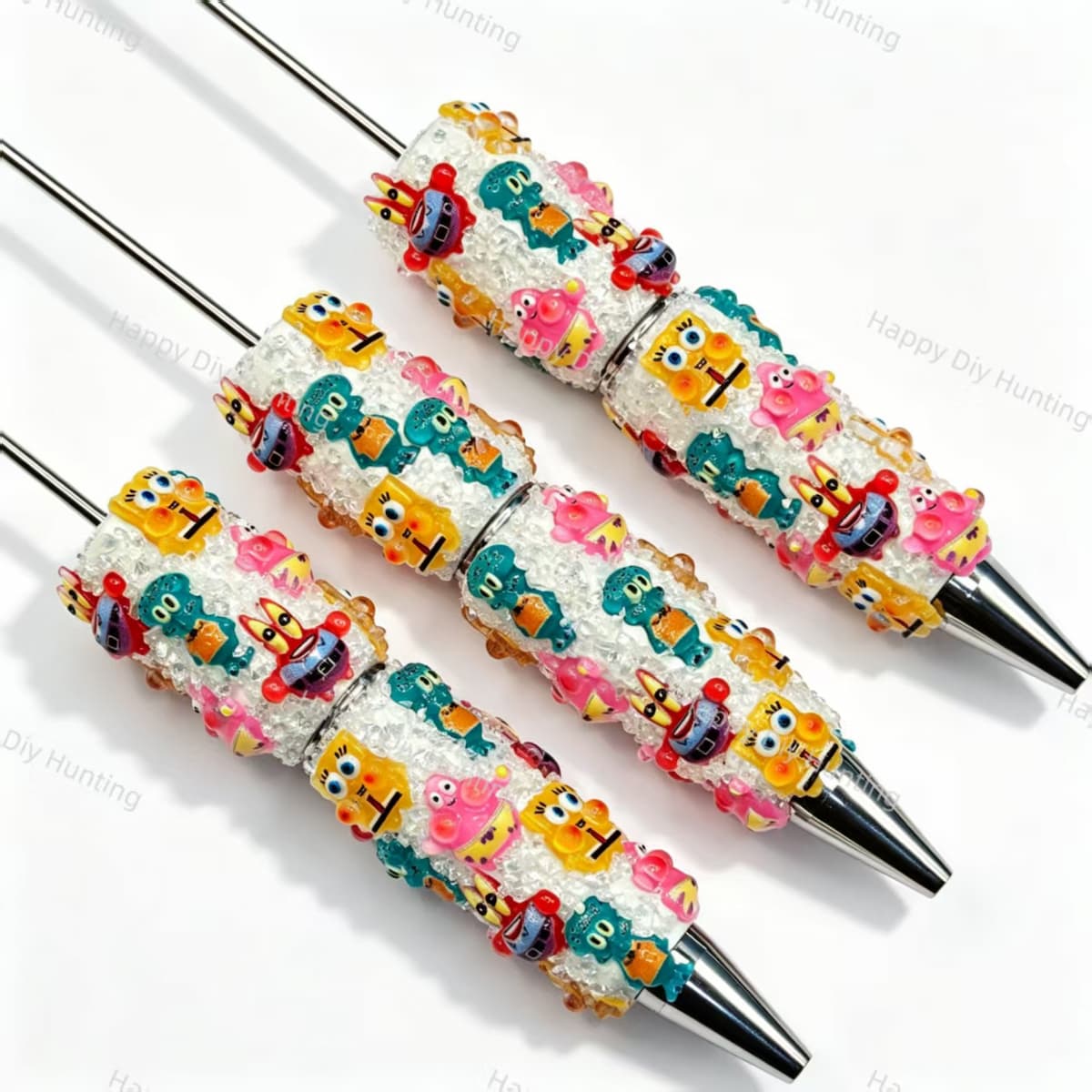 multicolor mini cartoon figurine bling beadable pens cartoon theme for diy stationery and handmade gifts