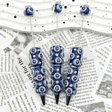 Navy T‑letter football emblem sports beadable pens, circular beads printed with T‑letter patterns and iridescent rhinestones for diy handmade stationery