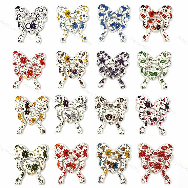 sports themed floral bow silicone focal beads wholesale supplies for handmade beadable pens