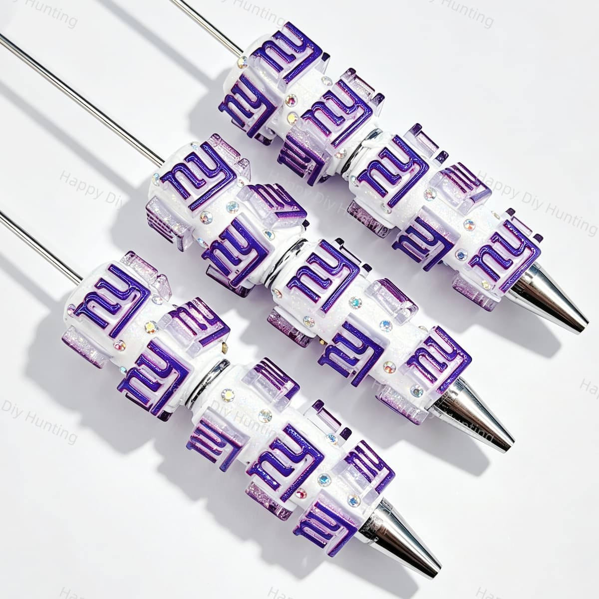 NY Letter Glitter Silicone Focal Beads for custom beadable pen handmade DIY craft projects