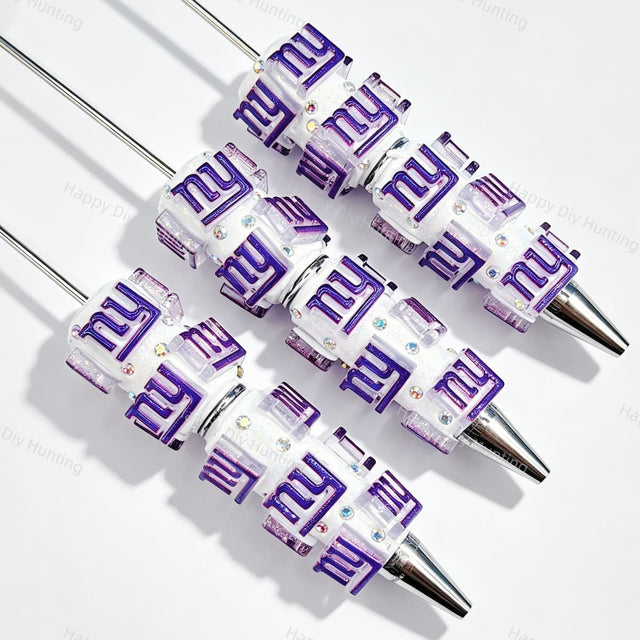 NY Letter Glitter Silicone Focal Beads for custom beadable pen handmade DIY craft projects