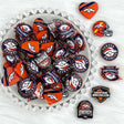 orange Broncos football theme acrylic focal beads for DIY beadable pens and jewelry crafts