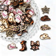 Acrylic focal beads featuring a Wild West sheriff law and order theme print design. Lightweight, bold, and durable, perfect for beadable pens, keychains, and handmade crafts.