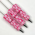 pink bottle cap figurine cartoon character beadable pens wholesale for DIY custom craft projects