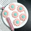 Pink Daisy Silicone Focal Beads for custom beadable pen handmade DIY craft projects