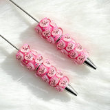 pink heart designer D*R beadable pens for DIY custom crafts and personalized pens