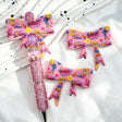 pink retro teen girl bow silicone focal beads for DIY pens and Y2K-inspired handmade crafts