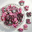 pink western cowboy acrylic focal beads with boots, cowboy hat and leopard bow for DIY beadable pens and jewelry crafts