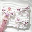Pink Butterfly Print Bow Silicone Focal Beads for custom beadable pen handmade DIY craft projects