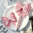 pink cute cartoon pet glitter fabric bow beads decorative accessories for diy beadable pens handmade stationery