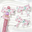 Pink Drink‑Print Bow Silicone Focal Beads for custom beadable pen handmade DIY craft projects