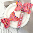 Pink multicolor printed V*L graphic decor bow beads, DIY craft supplies for beadable pens and keychains
