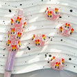 pink power girl character round rhinestone beads for diy beadable pens handmade craft supplies
