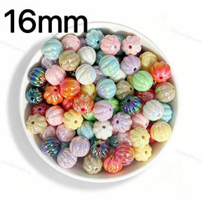 aurora pumpkin shaped acrylic focal beads for diy beadable pens handmade jewelry crafts