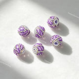 purple 20mm swirl pave round rhinestone beads for DIY beadable pens and jewelry crafts