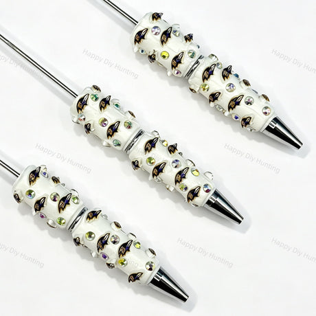 purple-black raven bird BR football team sports beadable pens wholesale for DIY fan crafts and custom pens