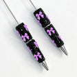 purple rhinestone beadable pen with bow decoration wholesale for DIY custom crafts and personalized pens