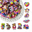 Vibrant Rainbow Cartoon Animal Mix Shape Acrylic Focal Beads for beadable pen DIY craft projects