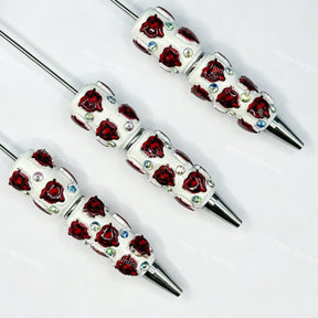 red bear-head MSU college football team sports beadable pens wholesale for DIY fan crafts and custom pens