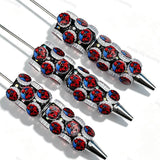 Red Blue Cartoon Hero Print Cartoon Character Beadable Pens finished handmade bead pen for stationery gift projects