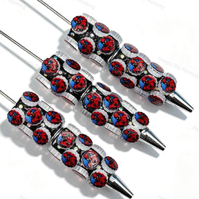 Red Blue Cartoon Hero Print Cartoon Character Beadable Pens finished handmade bead pen for stationery gift projects