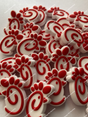 Wholesale red chicken logo silicone focal beads for beadable pens, food grade safe logo silicone pen charms, bulk DIY stationery craft supplies