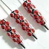 red drink cap printed beadable pens for diy handmade craft projects