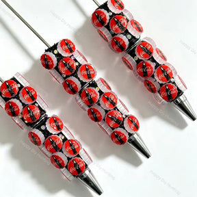 red drink cap printed beadable pens for diy handmade craft projects