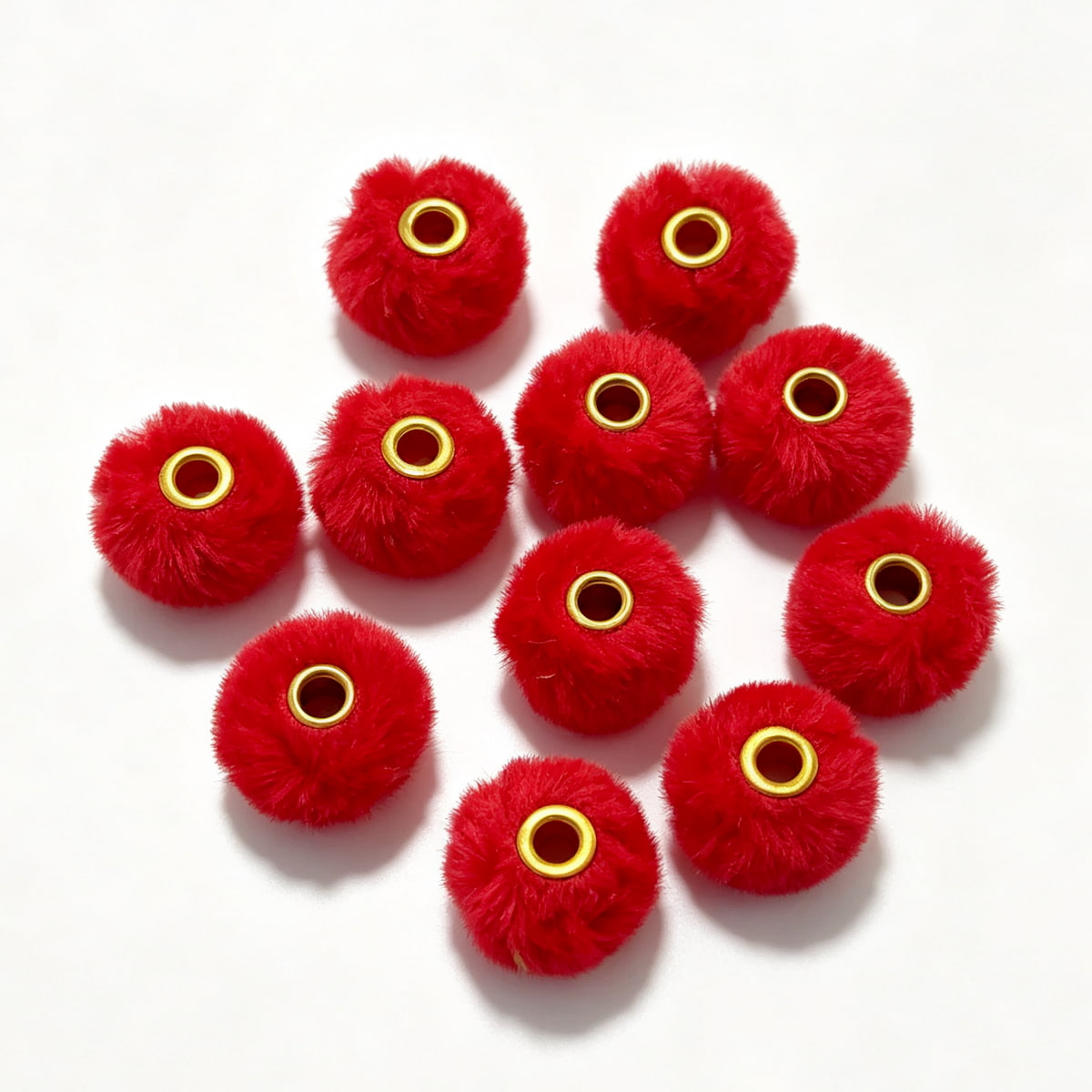 red fuzzy spacer beads diy handmade stationery beadable pen craft supplies wholesale glitter