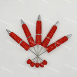 red rhinestone beadable pen blanks diy handmade stationery craft supplies wholesale glitter design