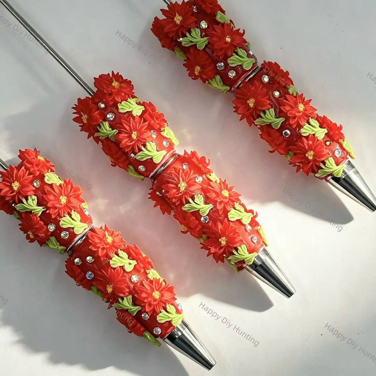 multi‑color 3d daisy flower handmade wholesale beadable pens compatible with all focal beads and pen toppers for diy writing craft