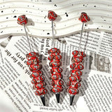 Red‑black SF football sports beadable pens, decorative diy pen blanks for handmade craft projects