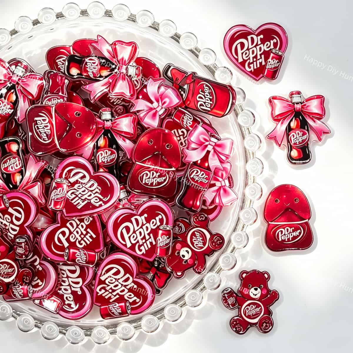 retro soda themed printed acrylic focal beads for DIY pens and vintage-inspired jewelry crafts
