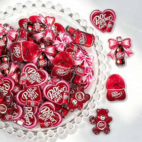 retro soda themed printed acrylic focal beads for DIY pens and vintage-inspired jewelry crafts