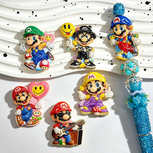 Retro Game‑Style Character Acrylic Focal Beads for custom beadable pen handmade DIY craft projects