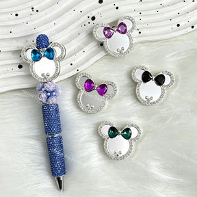 rhinestone mirror mouse-shaped fancy focal beads for DIY pens and sparkling jewelry crafts