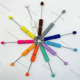 Multi‑color rhinestone beadable pen blanks, sparkling crystal covered DIY bead pen base for craft making
