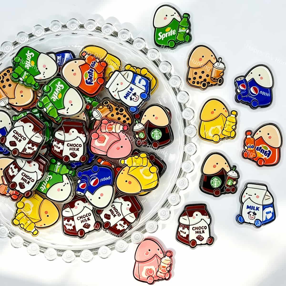 Richard beverage-themed acrylic focal beads for DIY pens and drink lover jewelry crafts