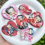 Textured Betty Boop Acrylic Beads