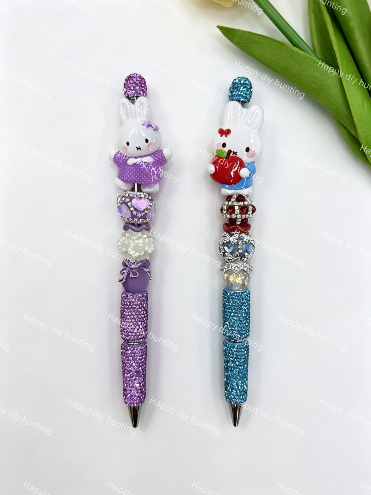 Textured Miffy Acrylic Beads